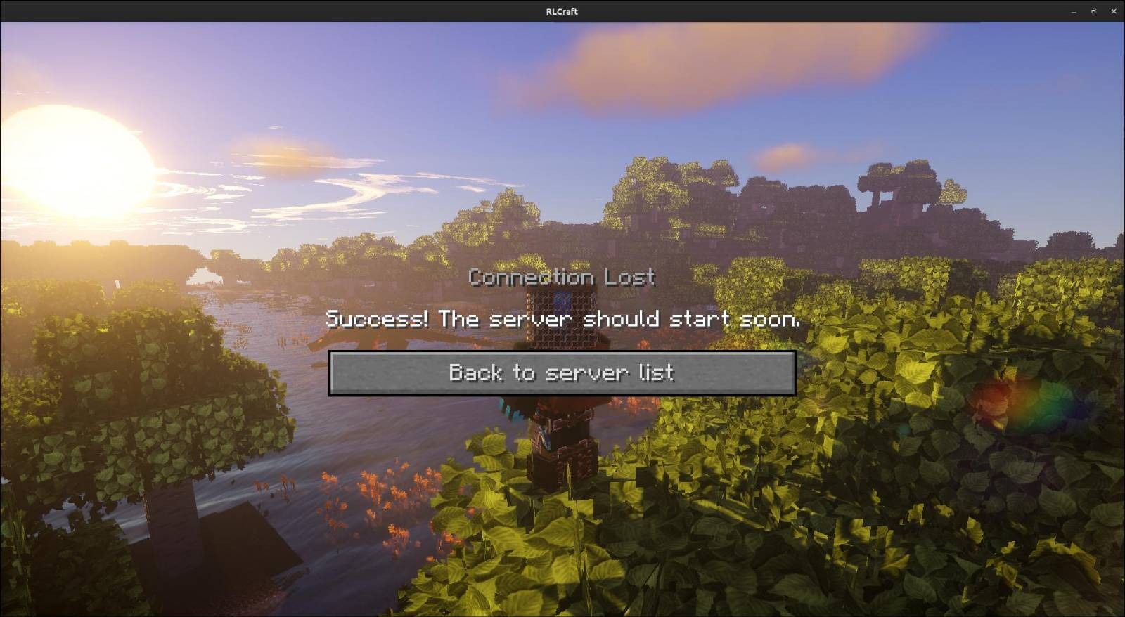 A message that the user was kicked from the server